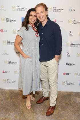 Los Angeles CA June 25: Sebastian Arcelus & Stephanie Block at The Tabernacle Choir & Orchestra at Temple Sqaure conference on June 25, 2026 Credit: USA  - ZUMAa123 20260625_zaa_a123_092 Copyright: xAdMediax