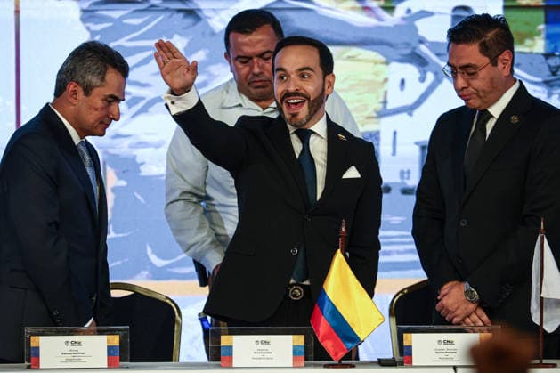 Abelardo de la Espriella officially declared Colombia s President-elect BOGOTA, COLOMBIA - JUNE 25: Colombia s President-elect, Abelardo de la Espriella (C), awaits his official certificates during the inauguration ceremony as the new President of Colombia, in Bogota, Colombia, on June 25, 2026. Lucas Aguayo Araos Anadolu Bogota Colombia. Editorial use only. Please get in touch for any other usage.  Copyright: x2026xAnadoluxLucasxAguayoxAraosx