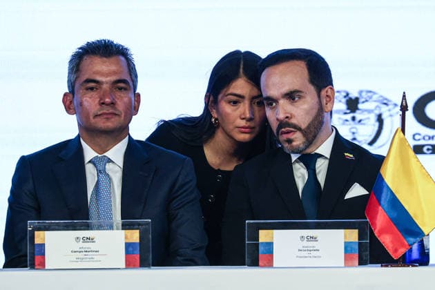 Abelardo de la Espriella officially declared Colombia s President-elect BOGOTA, COLOMBIA - JUNE 25: Colombia s President-elect, Abelardo de la Espriella (C), awaits his official certificates during the inauguration ceremony as the new President of Colombia, in Bogota, Colombia, on June 25, 2026. Lucas Aguayo Araos Anadolu Bogota Colombia. Editorial use only. Please get in touch for any other usage.  Copyright: x2026xAnadoluxLucasxAguayoxAraosx