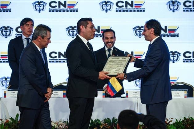 Abelardo de la Espriella officially declared Colombia s President-elect BOGOTA, COLOMBIA - JUNE 25: Colombia s Vice President-elect, Jose Manuel Restrepo, receives his credentials from the President of the National Electoral Council in Bogota, Colombia, on June 25, 2026. Lucas Aguayo Araos Anadolu Bogota Colombia. Editorial use only. Please get in touch for any other usage.  Copyright: x2026xAnadoluxLucasxAguayoxAraosx