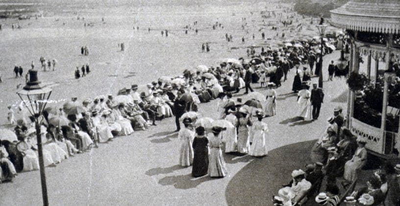 RECORD DATE NOT STATED Photograph of a group of women during their seaside holiday Photograph of a group of women during their seaside holiday dressed in their petticoats on Brighton beach. Dated 20th century Editorial use only. All other uses to be cleared with the copyright owner (World History Archive), in advance., WHA_107_0391.jpg, women; group; seaside holiday; petticoats; Brighton beach; 20th century; vintage; retro; fashion; style; leisure; vacation; friends; female; outdoors; summer; fun; relaxation; historical; nostalgia; British; England; coastal; travel; tourism; ocean; sand; waves; old-fashioned; clothing Copyright: xx