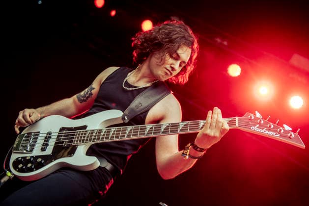 Calva Louise live at Copenhell 2026 Copenhagen, Denmark. 25th, June 2026. The rock band Calva Louise performs a live concert during the Danish heavy metal festival Copenhell 2026 in Copenhagen. Here bass player Alizon Taho is seen live on stage. Denmark, Copenhagen  Copyright: xGonzalesxPhoto MathiasxBakxLarsenx