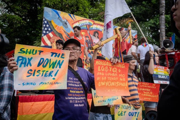 June 26, 2026, Quezon City, Quezon City, Philippines: LGBTQIA+ formations held a program at Liwasang Bonifacio, reaffirming the progressive spirit of pride. Today, June 26, marks the 2nd Stonewall celebration here in the Philippines, which pays tribute to the 1969 Stonewall Riots that sparked the modern gay rights movement around the globe. For progressives, pride is inseparable from the fight for climate justice, higher wages, to end militarization. That pride is to demand for genuine and systemic solutions. Quezon City Philippines - ZUMAs374 20260626_zip_s374_005 Copyright: xElessarxHamilixSarmagox