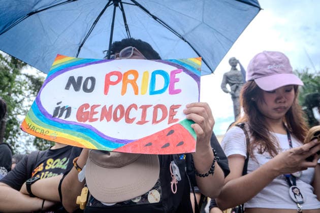 June 26, 2026, Quezon City, Quezon City, Philippines: LGBTQIA+ formations held a program at Liwasang Bonifacio, reaffirming the progressive spirit of pride. Today, June 26, marks the 2nd Stonewall celebration here in the Philippines, which pays tribute to the 1969 Stonewall Riots that sparked the modern gay rights movement around the globe. For progressives, pride is inseparable from the fight for climate justice, higher wages, to end militarization. That pride is to demand for genuine and systemic solutions. Quezon City Philippines - ZUMAs374 20260626_zip_s374_037 Copyright: xElessarxHamilixSarmagox