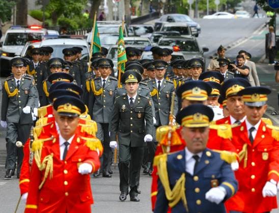 Military parade held in Baku on Armed Forces Day BAKU, AZERBAIJAN - JUNE 26: Military academy cadets and officers march through the main streets as Azerbaijan marks Armed Forces Day and the 108th anniversary of its army with official ceremonies in Baku, capital of Azerbaijan, on June 26, 2026. Resul Rehimov Anadolu Baku Azerbaijan. Editorial use only. Please get in touch for any other usage.  Copyright: x2026xAnadoluxResulxRehimovx