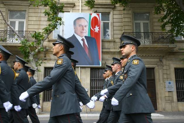 Military parade held in Baku on Armed Forces Day BAKU, AZERBAIJAN - JUNE 26: Military academy cadets and officers march through the main streets as Azerbaijan marks Armed Forces Day and the 108th anniversary of its army with official ceremonies in Baku, capital of Azerbaijan, on June 26, 2026. Resul Rehimov Anadolu Baku Azerbaijan. Editorial use only. Please get in touch for any other usage.  Copyright: x2026xAnadoluxResulxRehimovx
