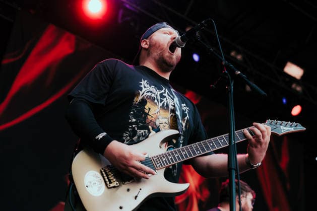 Gridiron live at Copenhell 2026 Copenhagen, Denmark. 25th, June 2026. The American hardcore band Gridiron performs a live concert during the Danish heavy metal festival Copenhell 2026 in Copenhagen. Here guitarist Will Kaelin is seen live on stage. Denmark, Copenhagen  Copyright: xGonzalesxPhoto MathiasxKristensenx