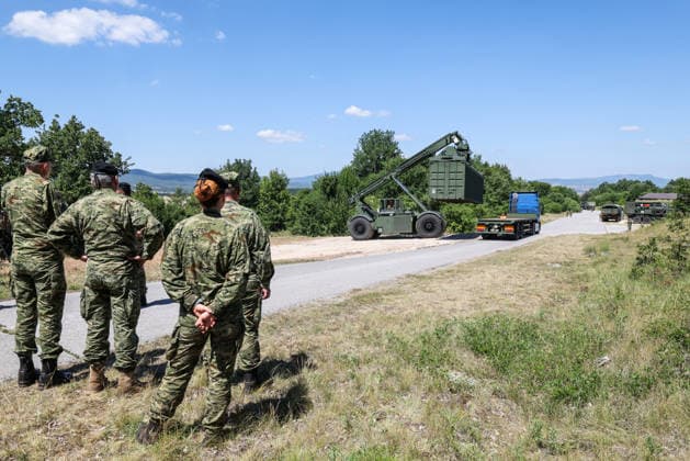 Combat Power 26 Military Exercise Croatian Armed Forces personnel take part during the Combat Power 26 international joint military parachute exercise of Croatian Armed Forces and Minnesota National Guard at Barracks Josip Jovic in Udbina, Croatia, June 26, 2026.  EmicaxElvedji PIXSELL