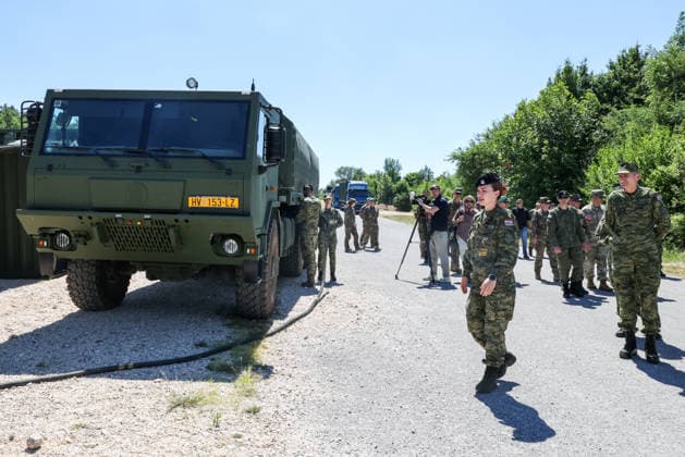 Combat Power 26 Military Exercise Croatian Armed Forces personnel take part during the Combat Power 26 international joint military parachute exercise of Croatian Armed Forces and Minnesota National Guard at Barracks Josip Jovic in Udbina, Croatia, June 26, 2026.  EmicaxElvedji PIXSELL