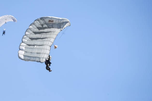 Combat Power 26 Military Exercise A members of the Croatian Armed Forces and Minnesota National Guard descends on a parachute during the Combat Power 26 international joint military exercise at Barracks Josip JoviÄ‡ in Udbina, Croatia, June 26, 2026.  EmicaxElvedji PIXSELL