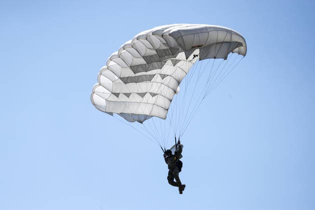Combat Power 26 Military Exercise A members of the Croatian Armed Forces and Minnesota National Guard descends on a parachute during the Combat Power 26 international joint military exercise at Barracks Josip JoviÄ‡ in Udbina, Croatia, June 26, 2026.  EmicaxElvedji PIXSELL