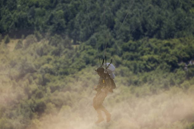 Combat Power 26 Military Exercise Paratrooper land at Barracks Josip Jovic during the Combat Power 26 international joint military exercise in Udbina, Croatia, June 26, 2026.  EmicaxElvedji PIXSELL