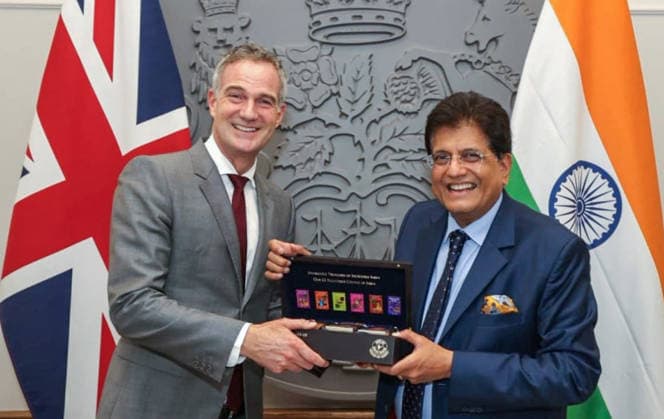 RECORD DATE NOT STATED Union Minister Piyush Goyal meets UK s Secretary of State and Labour MP for Hove & Portslad Peter Kyle London, Jun 26 (ANI): Union Minister Piyush Goyal meets UK s Secretary of State and Labour MP for Hove & Portslad Peter Kyle, in London on Friday. (@PiyushGoyal X ANI Photo) London United Kingdom Copyright: xANIx ANI_20260626035