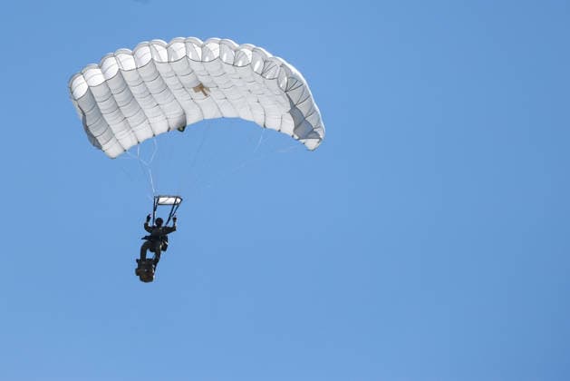 Combat Power 26 Military Exercise A members of the Croatian Armed Forces and Minnesota National Guard descends on a parachute during the Combat Power 26 international joint military exercise at Barracks Josip JoviÄ‡ in Udbina, Croatia, June 26, 2026.  EmicaxElvedji PIXSELL