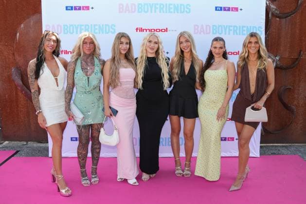 Screening von Bad Boyfriends in Köln. v.l. Alenssia, Angelika, Alessandra, Natalia, Larissa, Jeje, Nasrin beim Screening des neuen filmpool-Formats Bad Boyfriends (RTL+) am 25.06.2026 im Bootshaus in Köln. Koeln Bootshaus Nordrhein-Westfalen *** Screening of Bad Boyfriends in Cologne: Alenssia, Angelika, Alessandra, Natalia, Larissa, Jeje, and Nasrin at the screening of the new filmpool format Bad Boyfriends on RTL on June 25, 2026, at the Bootshaus in Cologne, North Rhine-Westphalia