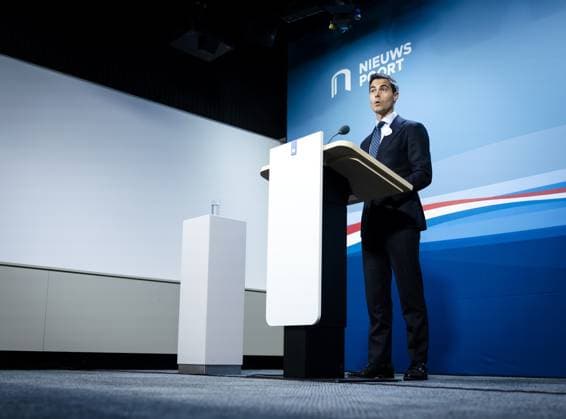 THE HAGUE - Prime Minister Rob Jetten speaks to the press during the weekly press conference following the Council of Ministers. REMKO DE WAAL ANP netherlands out - belgium out  Copyright: xx x562055686x originalFilename: 562055686.jpg