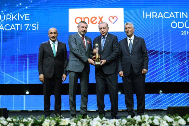 Turkish President Recep Tayyip Erdogan ISTANBUL, TURKIYE - JUNE 26: (----EDITORIAL USE ONLY - MANDATORY CREDIT - TURKISH PRESIDENCY MURAT CETINMUHURDAR HANDOUT - NO MARKETING NO ADVERTISING CAMPAIGNS - DISTRIBUTED AS A SERVICE TO CLIENTS----) Turkish President Recep Tayyip Erdogan presents awards to 10 export champion companies following his speech during the Turkish Exporters Assembly (TIM) 33rd General Assembly and Export Champions Awards Ceremony at the Halic Congress Center, on June 26, 2026, in Istanbul, Turkiye. TUR Presidency Murat Cetinmuhurdar Anadolu Istanbul Turkey. Editorial use only. Please get in touch for any other usage.  Copyright: x2026xAnadoluxTURxPresidency MuratxCetinmuhurdarx
