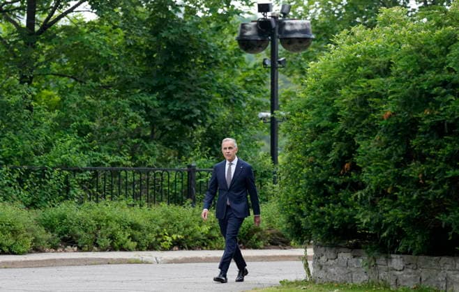 June 26, 2026, Ottawa, On, Canada: Prime Minister Mark Carney arrives for an event outside of the official residence of the Prime Minister of Canada at 24 Sussex Dr., in Ottawa, Friday, June 26, 2026. Ottawa Canada  - ZUMAc35_ 20260626_zaf_c35_008 Copyright: xAdrianxWyldx