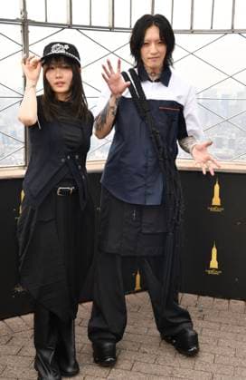 NEW YORK, NY - JUNE 26: Yoasobi visit the Empire State Building to celebrate their upcoming album ˜The Book™ and North American ˜Never Ending Stories™ Tour on June 26, 2026 in New York City. Copyright: xMediaPunchx