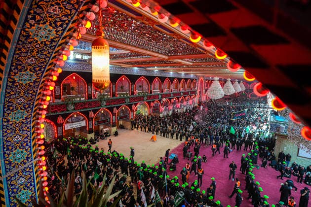 Muharram month events in Karbala KARBALA, IRAQ - JUNE 26: Thousands of mourners take part in Muharram commemorations during a mourning ceremony marking the martyrdom of Imam Hussein and his 72 companions, as participants from across Iraq and abroad join the Tuwairij run carrying flags on the 10th day of Muharram, on June 26, 2026, in Karbala, Iraq. Karar Essa Anadolu Karbala Iraq. Editorial use only. Please get in touch for any other usage.  Copyright: x2026xAnadoluxKararxEssax