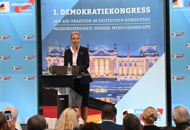 The two-day conference, titled 1st Democratic Congress of the AfD Group in the German Bundestag , was opened in Berlin, Gernamy, today, on Friday, june 26, 2026, by both AfD chairpersons, Alice Weidel (photo) and Tino Chrupalla (not seen). (CTKxPhoto JaromirxMrhal) CTKPhotoP2026062608457  CTKPhotoP2026062608457