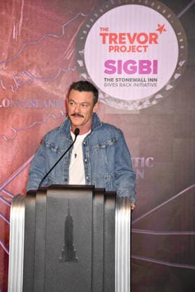 NEW YORK, NY - JUNE 26: Luke Evans Lights the Empire State Building in Partnership with the Stonewall Inn Gives Back Initiative and the Trevor Project to Celebrate New York City Pride 2026 on June 26, 2026 in New York City. Copyright: xmpi099 MediaPunchx