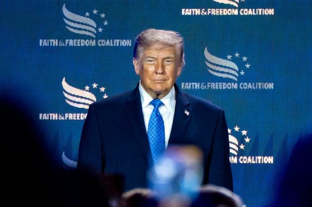 June 26, 2026, Washington, District Of Columbia, USA: United States President Donald J Trump arrives to make remarks during the Faith and Freedom Coalition 2026 Road to Majority Policy Conference at the Washington Hilton Hotel in Washington, DC, USA, on Friday, June 26, 2026. President Trump and members of his cabinet will return to the Washington Hilton for the first time since the White House CorrespondentsÃ¢â‚¬â ¢ Association dinner shooting earlier this year Washington USA  - ZUMAs152 20260626_faa_s152_001 Copyright: xBonniexCashx-xPoolxviaxCNPx