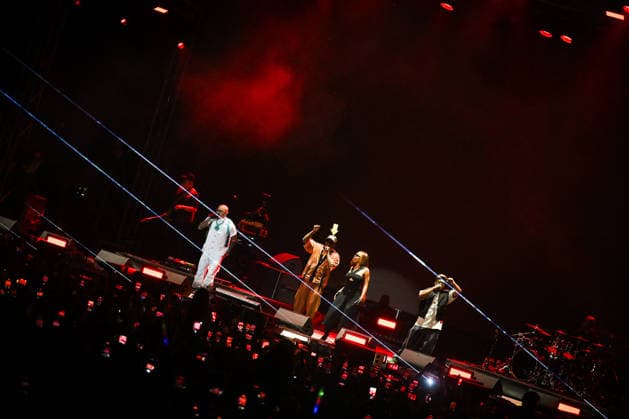 Croatia Black Eyed Peas Concert Taboo, apl.de.ap, will.i.am, and J.Rey Soul of Black Eyed Peas perform on stage during their concert at Bundek Lake in Zagreb, Croatia on June 26, 2026.  LucijaxOcko PIXSELL