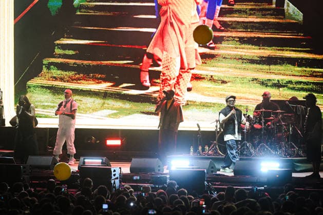 Croatia Black Eyed Peas Concert Taboo, apl.de.ap, will.i.am, and J.Rey Soul of Black Eyed Peas perform on stage during their concert at Bundek Lake in Zagreb, Croatia on June 26, 2026.  LucijaxOcko PIXSELL