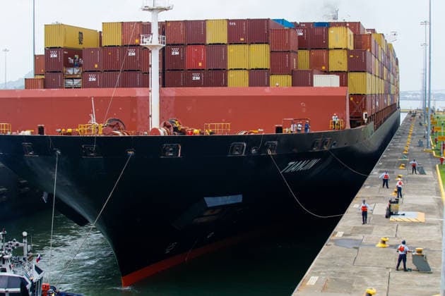 Panama Canal marks 10th anniversary of expanded locks PANAMA CITY, PANAMA - JUNE 26: A view from an event marking the 10th anniversary of the inauguration of the expanded Panama Canal in Panama City, Panama, on June 26, 2026. Opened in 2016 with the Agua Clara and Cocoli locks, the expansion significantly increased the canal s capacity for Neo-Panamax vessels and further strengthened its role in global maritime trade. Daniel Gonzalez Anadolu Panama City Panama. Editorial use only. Please get in touch for any other usage.  Copyright: x2026xAnadoluxDanielxGonzalezx
