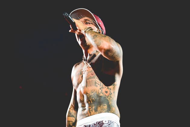 Geolier Stadi Tour 2026 in Napoli, Italy - 26 Jun 2026 Italian rapper Emanuele Palumbo better known as Geolier performs live at Stadium Maradona in Napoli during his Stadi Tour 2026. Napoli Italy Copyright: xPaolaxVisonex xSOPAxImagesx PVGeolier725