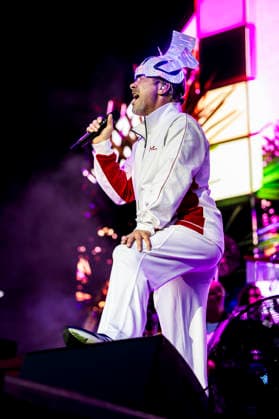 Jamiroquai live at Tinderbox 2026 Odense, Denmark. 26th, June 2026. The British funk and pop band Jamiroquai performs a live concert during the Danish music festival Tinderbox 2026 in Odense. Here singer and songwriter Jay Kay is seen live on stage. Denmark, Odense  Copyright: xGonzalesxPhoto LassexLagonix