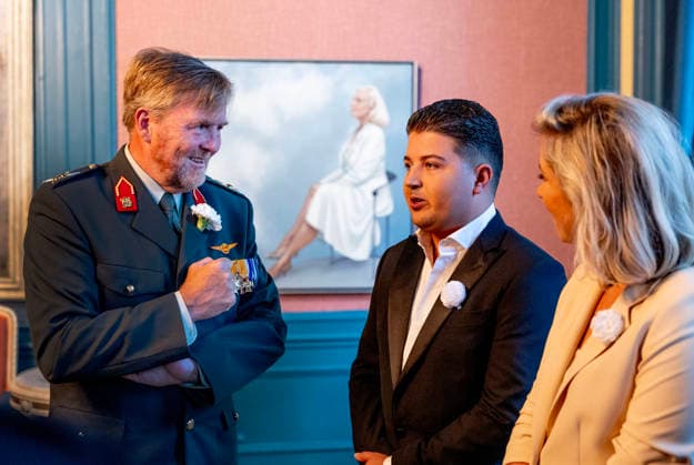 27-06-2026 Veterans King Willem-Alexander with Carrie ten Napel and Marco Schuitema attended the 22nd edition of Veterans Day, a tribute to the more than 100,000 Dutch veterans who have served in the cause of peace, at the Koninklijke Schouwburg in The Hague. Â  Copyright: xPPEx