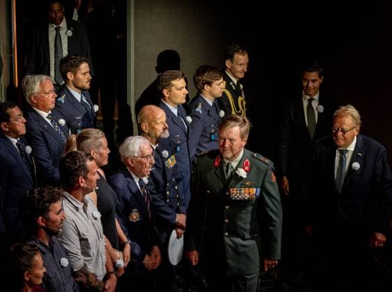Den Haag, The Netherlands, 2026-06-27 09:30:20 THE HAGUE, 27-06-2026, King Willem Alexander and Prime Minister Rob Jetten during the twenty-second edition of Veteranenda. This is a tribute to the more than 100,000 Dutch veterans who have served in the cause of peace. PHOTO: NL Beeld POOL Albert Nieboer Credit: NL Beeld Patrick van Emst  Copyright: xx x