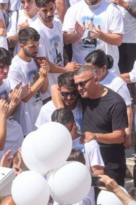 IPA86125536 - Naples: The funeral of Lorenzo Spasiano, the 19-year-old worker killed in Miano by a gunshot to the chest  Copyright: xx xx 86125536