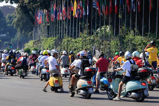 June 27, 2026, Rome, Rome, ITALY: Vespa Piaggio 80th Anniversary Parade, Rome, June 27, 2026 Rome ITALY  - ZUMAa289 20260627_zia_a289_042 Copyright: xRiccardoxDexLucax xAgfx