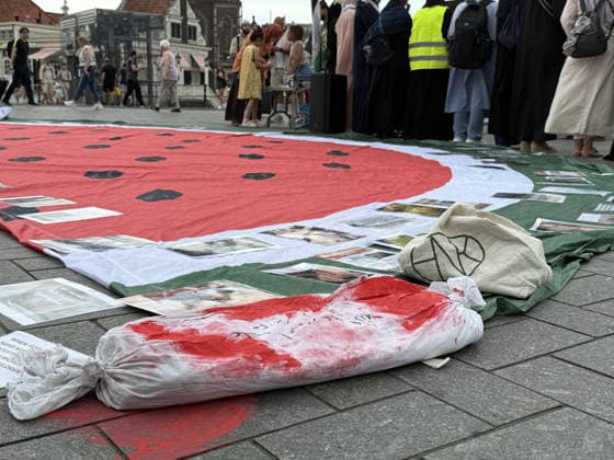 Demonstration in Netherlands for the children killed in Gaza AMSTERDAM, NETHERLANDS - JUNE 27: Demonstrators gather in front of Amsterdam Central Station to commemorate Palestinian children killed during Israeli attacks in Gaza, on June 27, 2026, in Amsterdam, Netherlands. Selman Aksunger Anadolu Amsterdam Netherlands. Editorial use only. Please get in touch for any other usage.  Copyright: x2026xAnadoluxSelmanxAksungerx