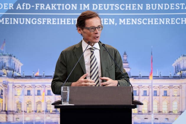1. Demokratiekongress der AfD-Fraktion im Bundestag 1. Demokratiekongress der AfD-Fraktion im Bundestag, Paul-Löbe-Haus, Roger Köppel Berlin Berlin GER *** 1st Democracy Congress of the AfD Parliamentary Group in the Bundestag 1st Democracy Congress of the AfD Parliamentary Group in the Bundestag, Paul Löbe House, Roger Köppel Berlin Berlin GER