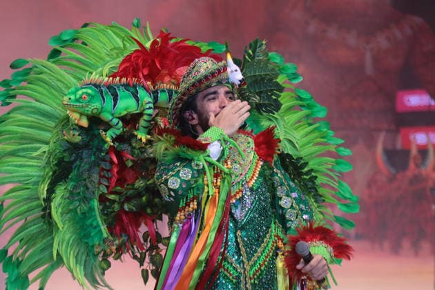 PARINTINS, AM - 27.06.2026: PARINTINS FESTIVAL 2026 - Boi Garantido performs on the first night of the 59th Parintins Festival (PIN), this Friday (26). In the photo, Joao Paulo Faria, Amo do Boi Garantido. x2972416x  SandroxPereira
