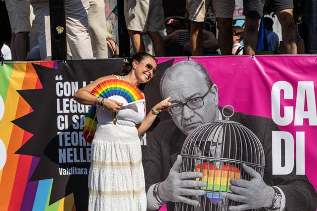IPA86131344 - Milan, Central Station, Via Vittor Pisani, June 27, 2026, Milan Pride, posing with Valditara  Copyright: xFrancescoxEnriquezx xFrancescoxEnriquezx 86131344