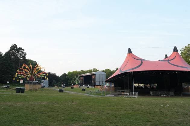 An evacuated festival site of the Couleur Cafe music festival, due to the strong winds expected, in Brussels, Saturday 27 June 2026. The 35th edition of the festival is taking place from June 26th to June 28th. MARIUS BURGELMAN  MariusxBurgelman 179588376