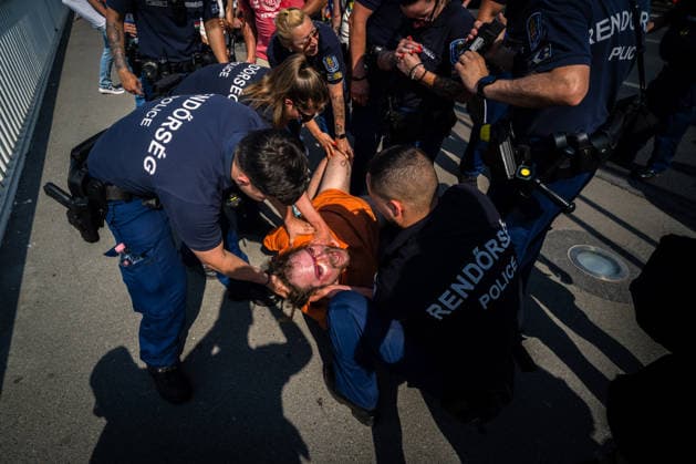 June 27, 2026, Budapest, Budapest, Hungary: Police officers are responding with force to arrest a reportedly scandalous participant at the 31st Budapest Pride march on 27 June, 2026. Budapest Hungary - ZUMAa256 20260627_zip_a256_010 Copyright: xDanielxAlfoldix