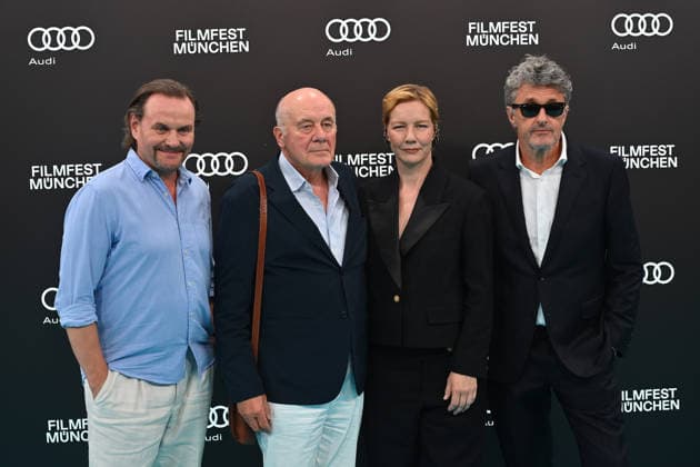 v.li:Devid Striesow (Schauspieler), Hanns Zischler (Schauspieler), Sandra Hueller (Schauspielerin),PaweÅ‚ Pawlikowski (Schauspieler) Eroeffnung 43.Filmfest Muenchen am 27.06.2026 Gasteig HP8. *** From left: Devid Striesow (actor), Hanns Zischler (actor), Sandra Hueller (actress), Pawel Pawlikowski (actor) – Opening of the 43rd Munich Film Festival on June 27, 2026, at Gasteig HP8