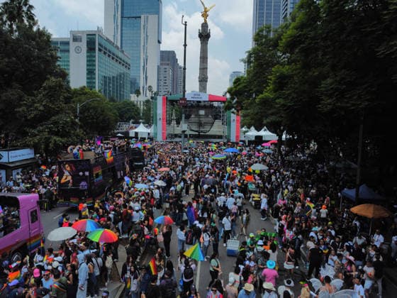 48th Annual LGBTIQ+ Pride Parade in Mexico City Members of the LGBTQ+ community taking part in the 48th annual Pride Parade at the Angel of Independence monument in Mexico City, Mexico. This year s march highlights demands for increased security, an end to hate crimes, and the legal recognition of transfemicides amidst a reported rise in violence against the community nationwide. on June 27, 2026 in Mexico City, Mexico. (Photo by Carlos Santiago Eyepix Group) Copyright: xCarlosxSantiago xEyepixxGroupx CS_27062026_189371