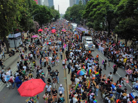 48th Annual LGBTIQ+ Pride Parade in Mexico City Members of the LGBTQ+ community taking part in the 48th annual Pride Parade at the Angel of Independence monument in Mexico City, Mexico. This year s march highlights demands for increased security, an end to hate crimes, and the legal recognition of transfemicides amidst a reported rise in violence against the community nationwide. on June 27, 2026 in Mexico City, Mexico. (Photo by Carlos Santiago Eyepix Group) Copyright: xCarlosxSantiago xEyepixxGroupx CS_27062026_189363