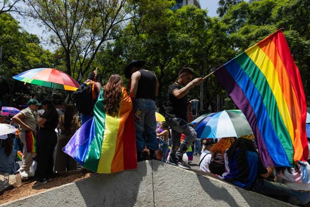 June 27, 2026, Mexico City, Mexico: Thousands of people took part in the 48th LGBTIQ+ Pride March in Mexico City, which marched from Paseo de la Reforma to the Zocalo under the slogan In the eyes of the world, my struggle is your struggle. Equality, peace and solidarity. Mexico City Mexico - ZUMAl178 20260627_znp_l178_001 Copyright: xCristianxLeyvax
