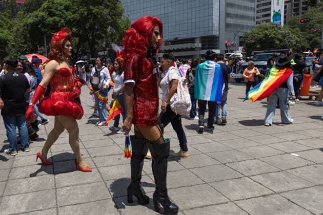 June 27, 2026, Mexico City, Mexico: Thousands of people took part in the 48th LGBTIQ+ Pride March in Mexico City, which marched from Paseo de la Reforma to the Zocalo under the slogan In the eyes of the world, my struggle is your struggle. Equality, peace and solidarity. Mexico City Mexico - ZUMAl178 20260627_znp_l178_002 Copyright: xCristianxLeyvax