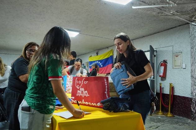 Venezuelan embassy in Mexico City collects aid for earthquake victims MEXICO CITY, MEXICO - JUNE 27: The Venezuelan Embassy in Mexico City opens its doors to receive humanitarian aid for people affected by the recent twin earthquakes in Venezuela, on June 27, 2026. Embassy officials coordinate the collection of essential supplies and call on local and international communities to support ongoing relief efforts. The collection center remains open daily until 5 p.m. Luciano Gonzalez Anadolu Mexico City Mexico. Editorial use only. Please get in touch for any other usage.  Copyright: x2026xAnadoluxLucianoxGonzalezx
