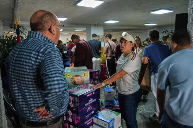 Venezuelan embassy in Mexico City collects aid for earthquake victims MEXICO CITY, MEXICO - JUNE 27: The Venezuelan Embassy in Mexico City opens its doors to receive humanitarian aid for people affected by the recent twin earthquakes in Venezuela, on June 27, 2026. Embassy officials coordinate the collection of essential supplies and call on local and international communities to support ongoing relief efforts. The collection center remains open daily until 5 p.m. Luciano Gonzalez Anadolu Mexico City Mexico. Editorial use only. Please get in touch for any other usage.  Copyright: x2026xAnadoluxLucianoxGonzalezx