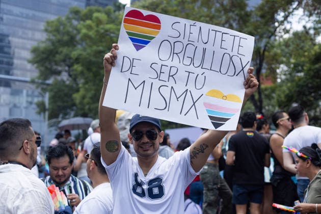 June 27, 2026, Mexico City, Mexico: Thousands of people took part in the 48th LGBTIQ+ Pride March in Mexico City, which marched from Paseo de la Reforma to the Zocalo under the slogan In the eyes of the world, my struggle is your struggle. Equality, peace and solidarity. Mexico City Mexico - ZUMAl178 20260627_znp_l178_029 Copyright: xCristianxLeyvax